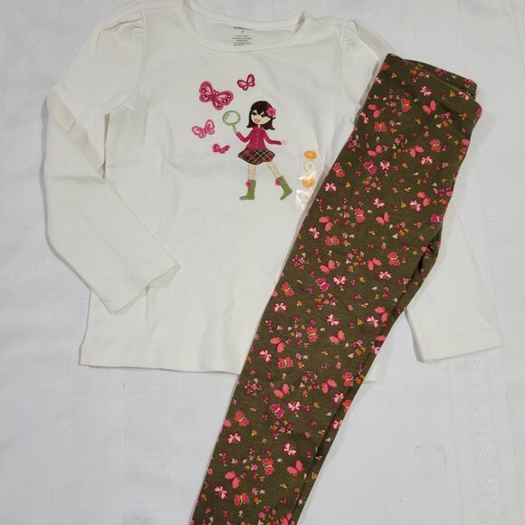 Gymboree Butterfly Girl size 5 NWT top, Used leggings set. Mixed Bin Z29 - Picture 1 of 4